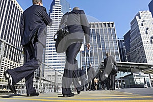 Business people walking on the street