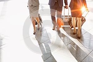 Business people walking with their suitcase in airport