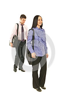 Business people walking to their jobs