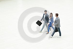 Business people walking together