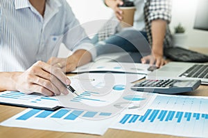 Business people working analysis graph on desk at meeting room, Corporate Communication Teamwork Concept