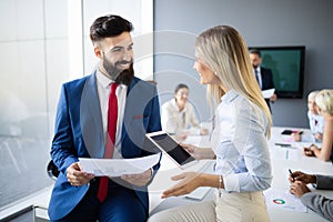 Business people working discussing as a team at the office