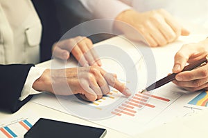Business people working with financial report data analysis photo