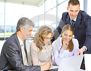 Business people working in laptop
