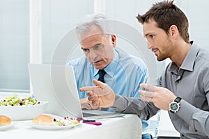 Business People Working at Lunch