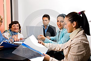 Business people working at meeting in office