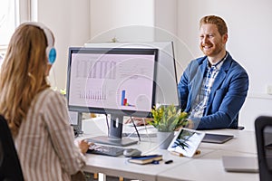 Business people working in an office