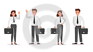 Business people working in office character vector design. no17