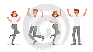 Business people working in office character vector design. no3