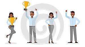 Business people working in office character vector design. no94