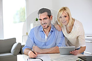Business people working together at home