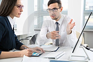 Business people working together in the office photo