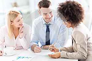 Business people working together