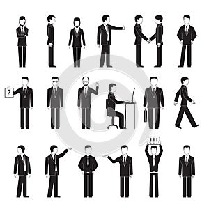 Business peoples silhouettes