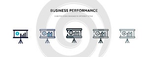Business performance icon in different style vector illustration. two colored and black business performance vector icons designed