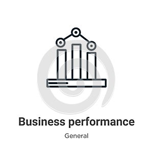 Business performance outline vector icon. Thin line black business performance icon, flat vector simple element illustration from