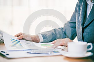 Business person analyzing business chart