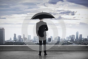 Business Person Standing On The Rooftop