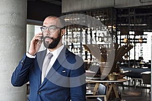 Business Person Talking Phone Concept