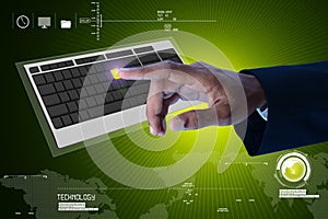 Business person touching digital keyboard