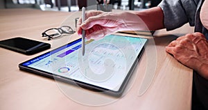 Business Person Using CRM Software System