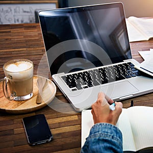 Business Person Using Laptop Computer