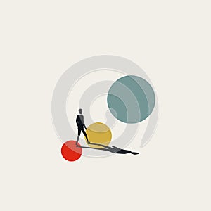 Business and personal growth vector concept. Symbol of achievement, success and development. Minimal illustration.