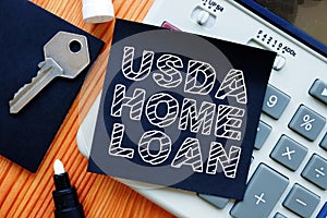 Business photo shows hand written text usda home loan photo