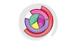 Business pie chart icon animation