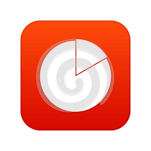 Business pie chart icon digital red