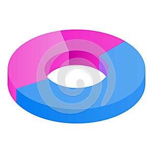 Business pie chart icon, isometric style