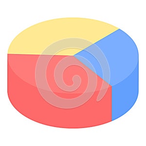 Business pie chart icon, isometric style