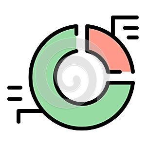 Business pie chart icon vector flat