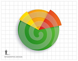 4 data infographics tab paper index template. Illustration business abstract background photo