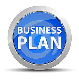 Business Plan blue round button