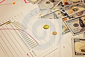 Business plan, coming out of the crisis. Chart, image of income level. Business profit concept.