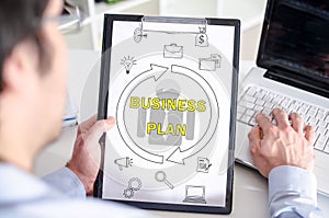 Business plan concept on a clipboard
