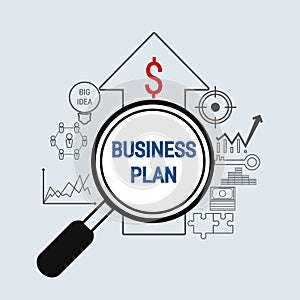 Business Plan concept with icons set.