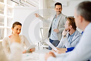 Business plan explained on flipchart