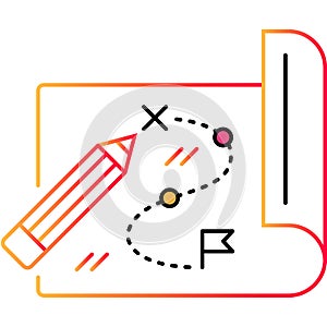 Business plan icon strategy vector flat design