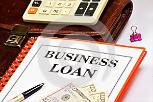 Business plan. The inscription in the folder.