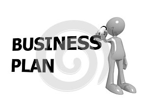 Business plan with man on white