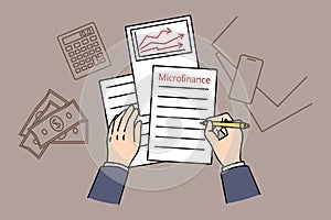 Business plan and microfinance concept.