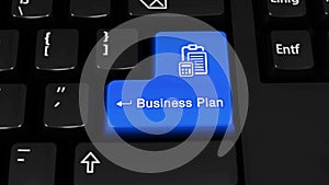 Business Plan Rotation Motion On Computer Keyboard Button.