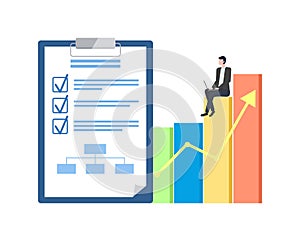 Business Plan and Statistical Chart, Entrepreneur