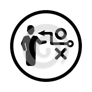 Business plan, strategy icon. Black vector graphics