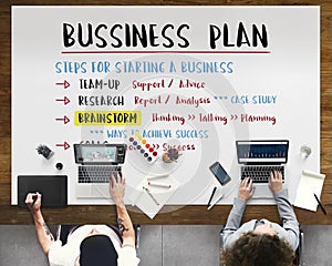 Business Plan Strategy Success Goals Research Concept photo