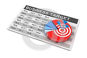 Business plan and target, 3d render