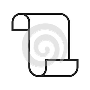 Business plan vector pictogram. Old paper scroll icon .