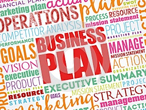 Business Plan word cloud collage, business concept background